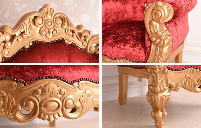 中古美品 Mae Bra アンティーク チェアレッドゴールド 女王様の椅子