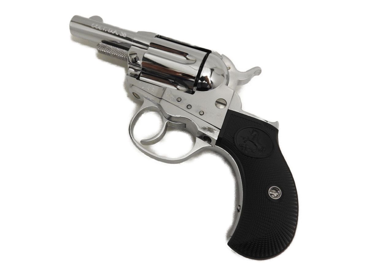 HWS コルト ライトニング オールシルバー シェリフズ 2.5インチ 発火式 モデルガン カートリッジ5発付