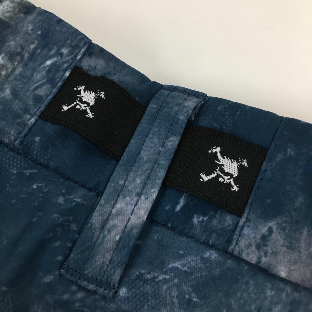 超美品】オークリー ハーフパンツ ネイビー×白 総柄 メンズ L ゴルフ