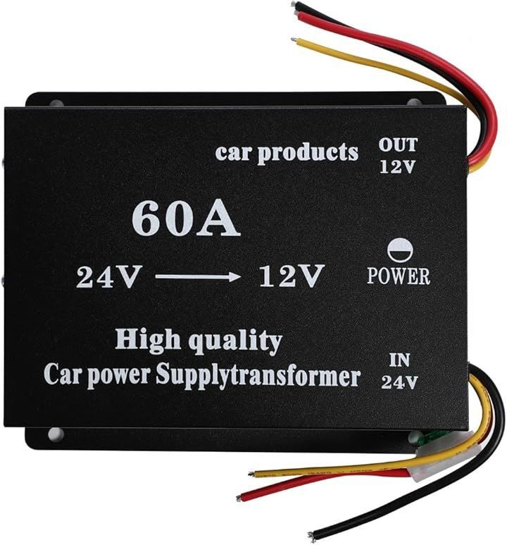 Partools DCDCコンバーター 24V＞12V ヒューズ付 過電圧保護 大型車 トラック用( 60A)