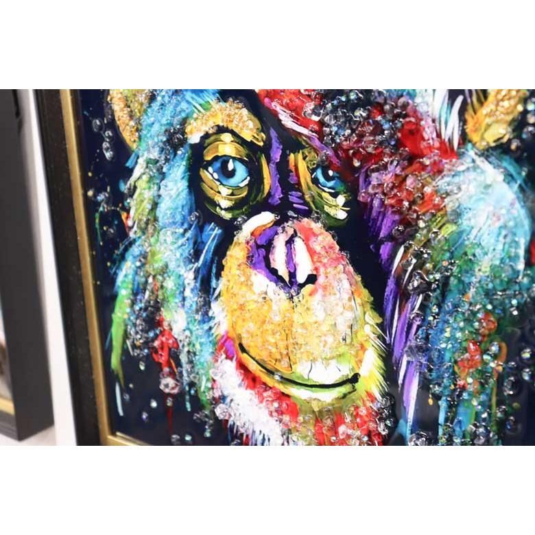 アートフレーム エイプ 猿 チンパンジー 絵画 クリスタルピクチャーロミジュリクリスタルピクチャー