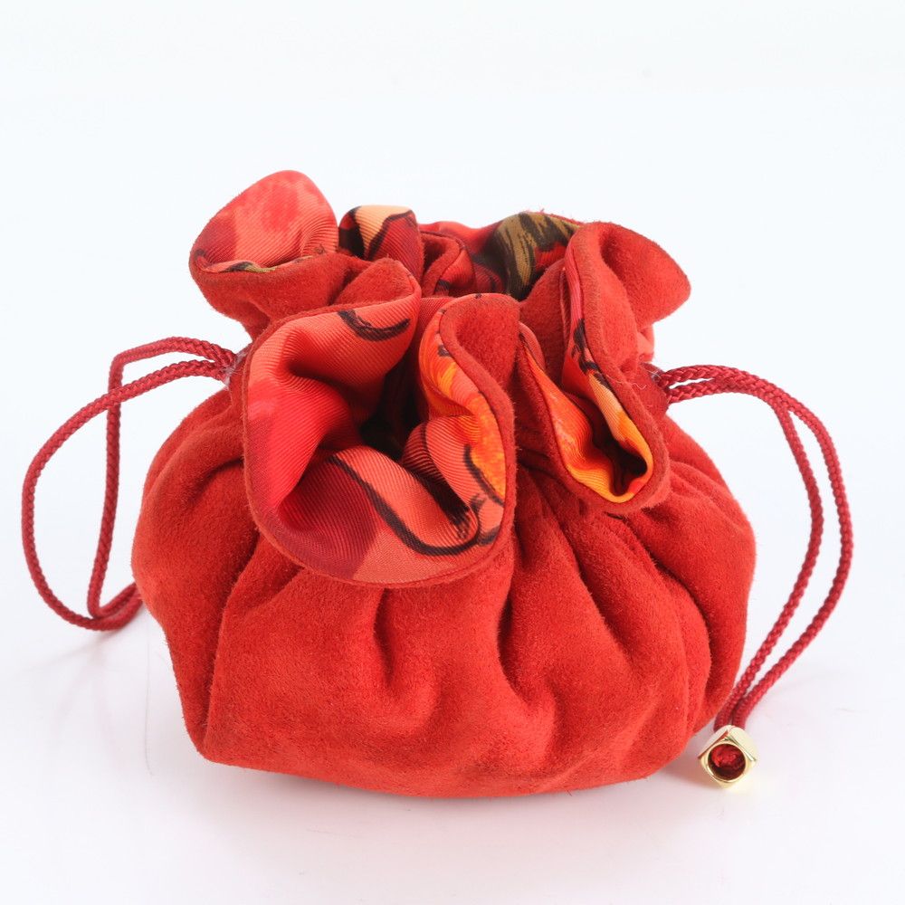 エルメス ブルスアビジュー ポーチ 巾着 ジュエリー ケース ゴールド 金具 レディース RRE CU7-8