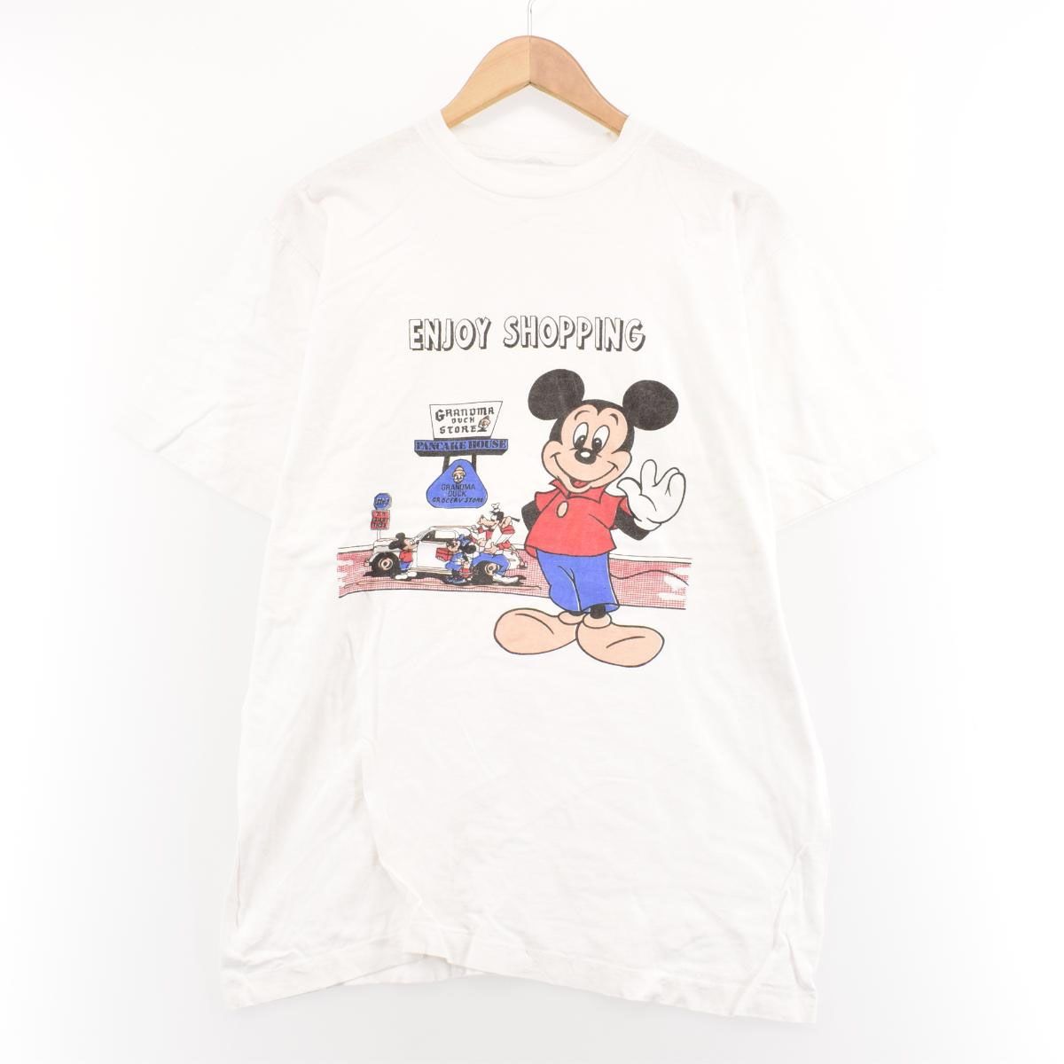 585cm肩幅90年代 DISNEY WEAR MICKEY MOUSE ミッキーマウス キャラクタープリントTシャツ USA製 メンズXL ヴィンテージ /eaa354552