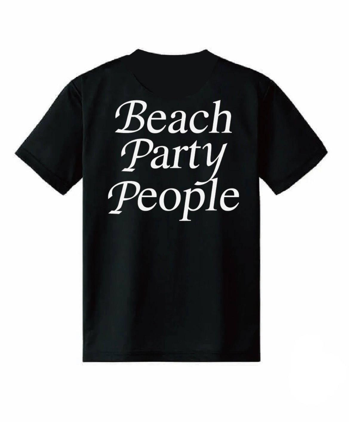 ビッグサイズ 特注 XXXL Beach Party 半袖Tシャツ ブラック&times;ホワイト　ユニセックス