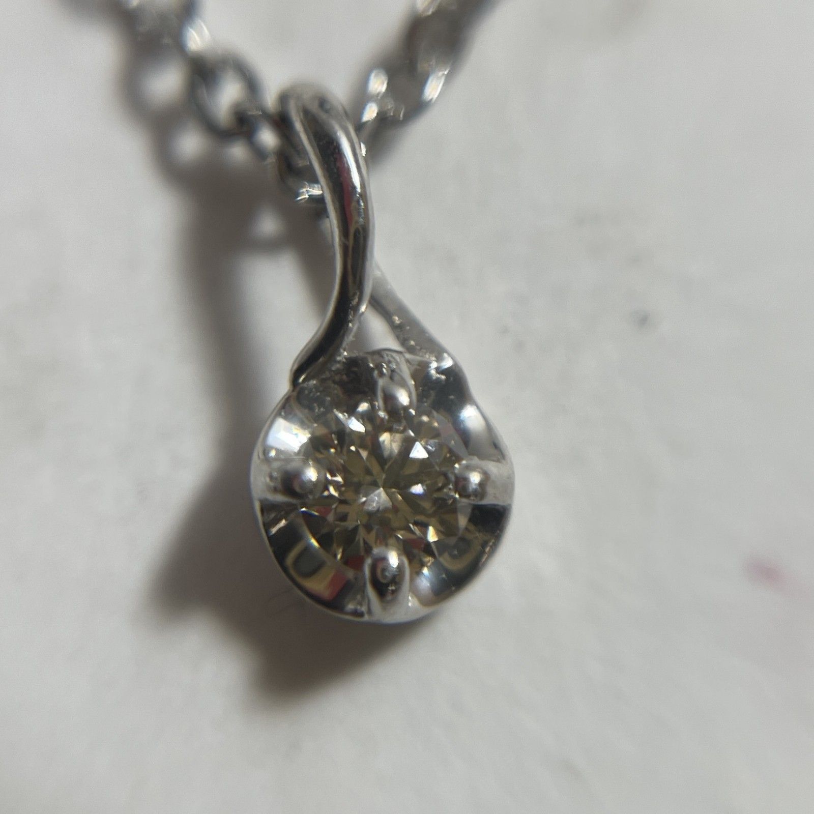☆ Pt900刻印 プラチナ ステンレスチェーンダイヤネックレス VERITE 