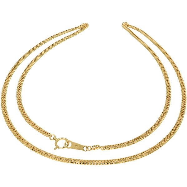 送料無料・返品可♪K18YG 6面ダブル 喜平ネックレス 50cm 10.0g A  