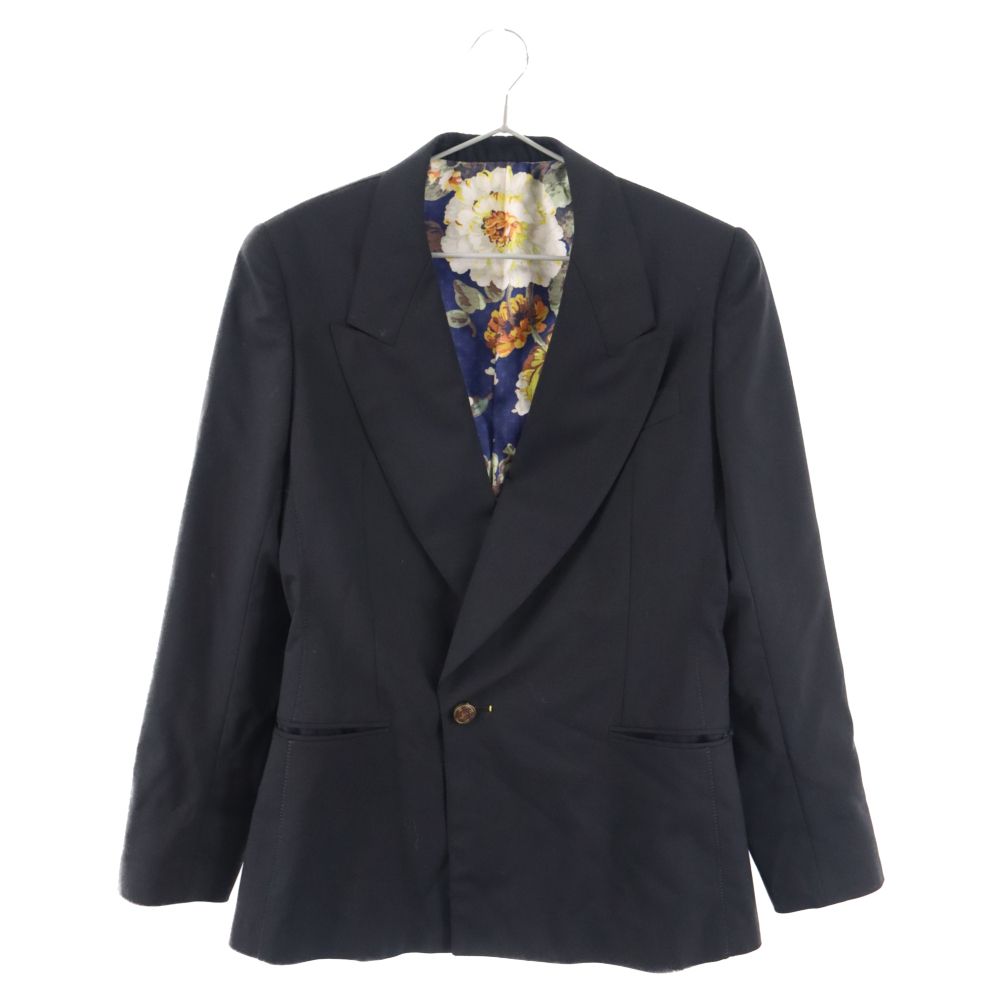 LOUIS VUITTON - LOUIS VUITTON ルイヴィトン 22AW 裏地フラワー 1B アシンメトリーテーラードジャケット RW222B FEL FNVE80 ブラック レディース LOUIS VUITTON (ルイヴィトン) 22AW 裏地フラワー 1B