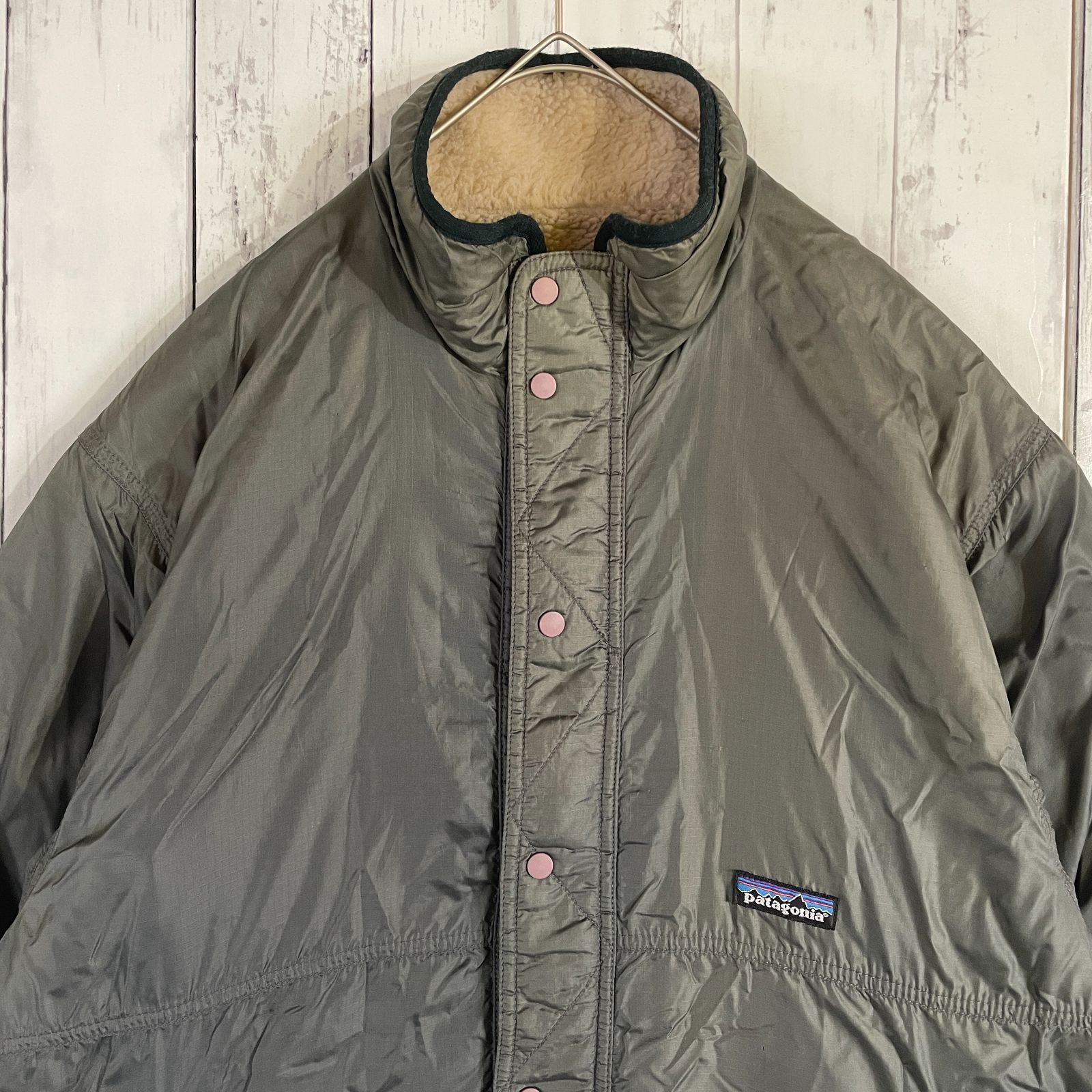 パタゴニア 1997 リバーシブル グリセード カーディガン ナチュラル灰