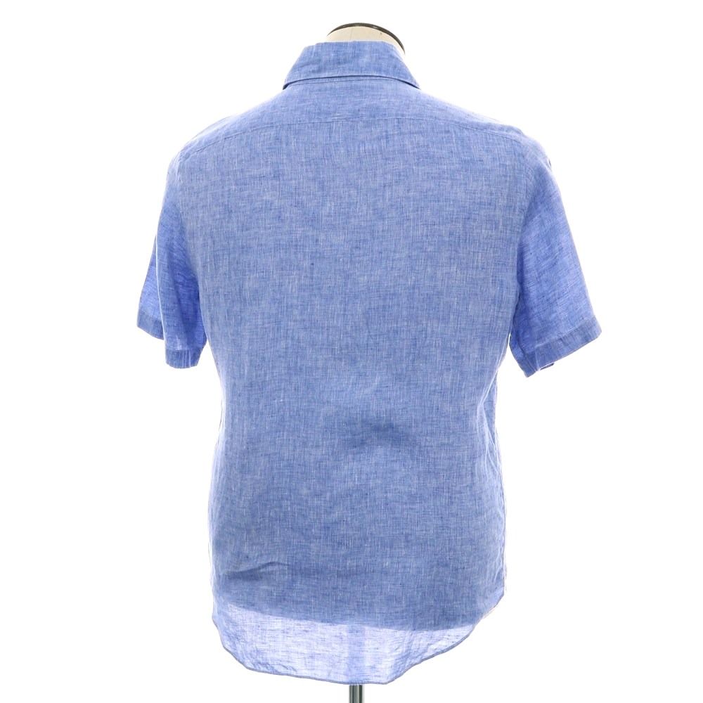 □ITALY製□ FINAMORE NAPOLI 半袖リネンシャツ ライトブルー