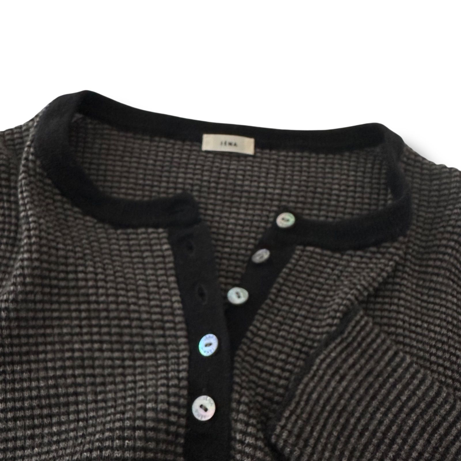美品 イエナ 3x3リブヘンリーネックプルオーバー ブラック