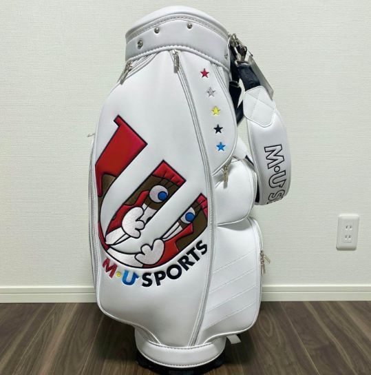 【新品】MU SPORTS Wマーク軽量キャディバック ゴルフ 9.0型 白