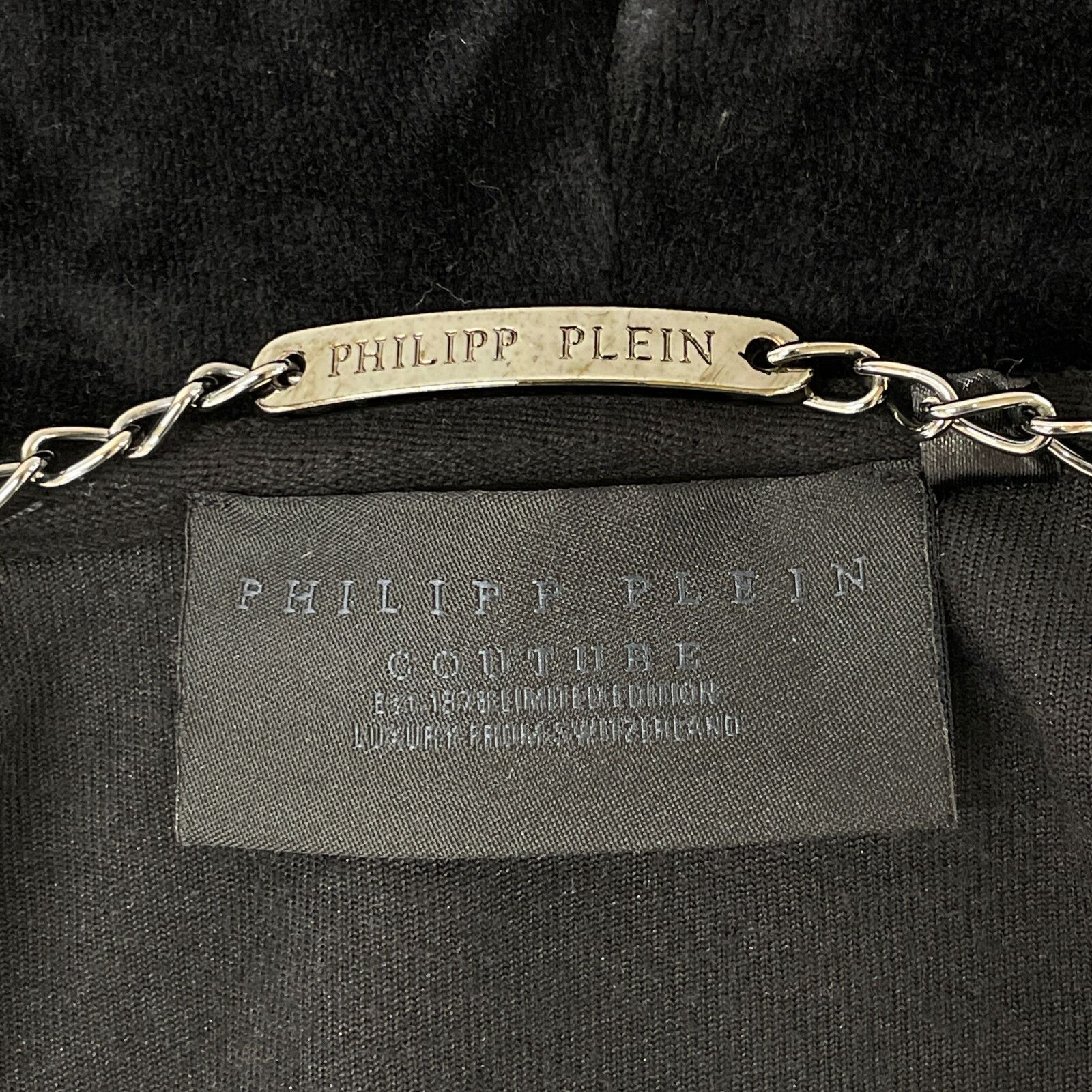 PHILIPP PLEIN フィリッププレイン ﾌﾞﾗｯｸ ﾍﾞﾛｱ ｽﾜﾛﾌｽｷｰ ｼﾞｬｰｼﾞｾｯﾄｱｯﾌﾟ  