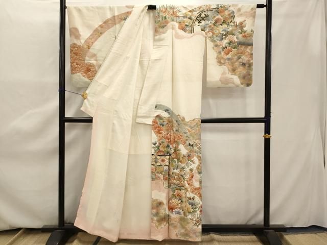 平和屋着物○訪問着 友禅 作家物 人物枝蕾文 正絹 逸品 CAAW3875vf