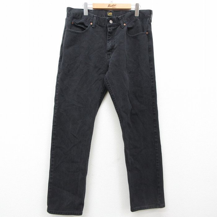 W36/古着 リー Lee ジーンズ メンズ コットン 黒 ブラック デニム 25mar01 中古 ボトムス ジーパン Gパン ロング パンツ