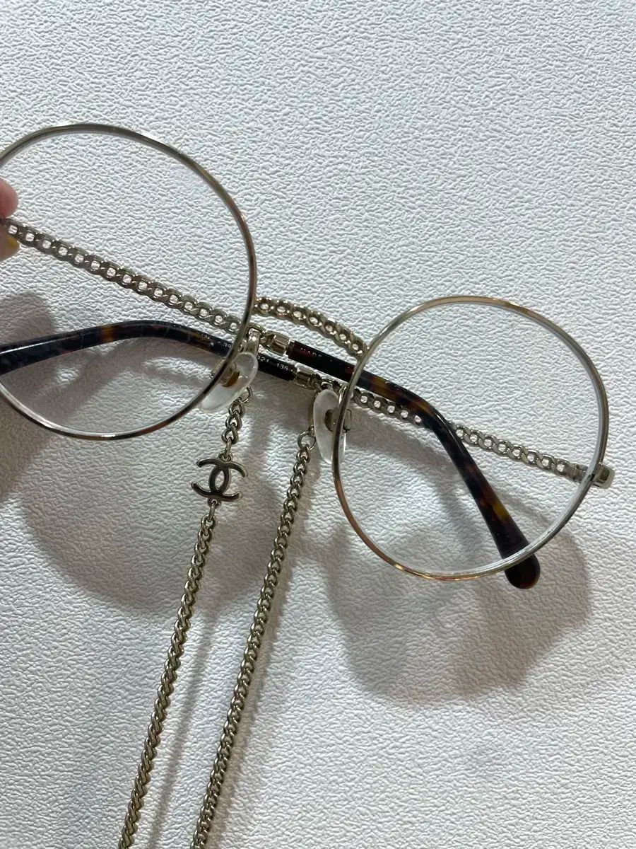 天然石 メガネチェーン スモーキークォーツ 3mm玉 32面カット メガネ