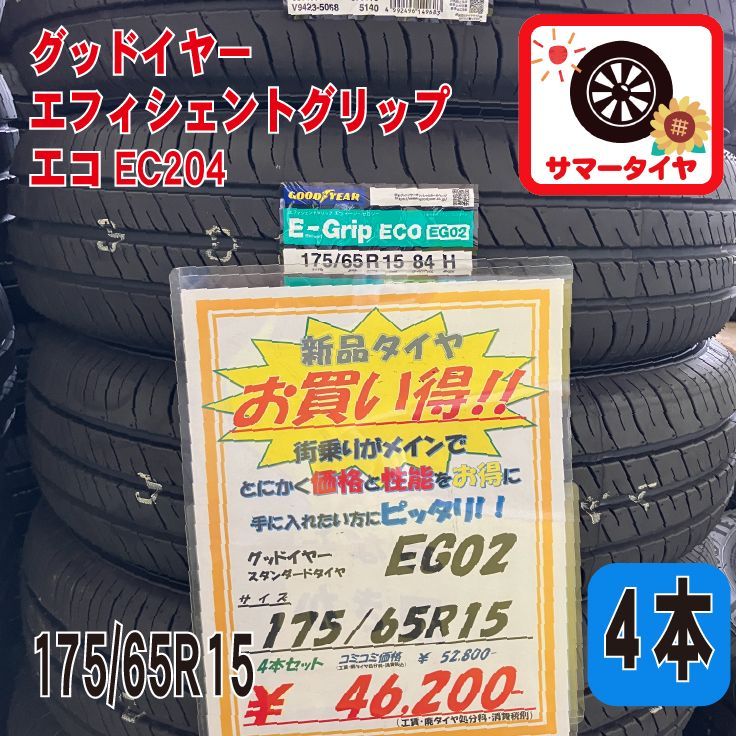 新品 サマータイヤ4本 175/65R15 グッドイヤー エフィシェントグリップ 