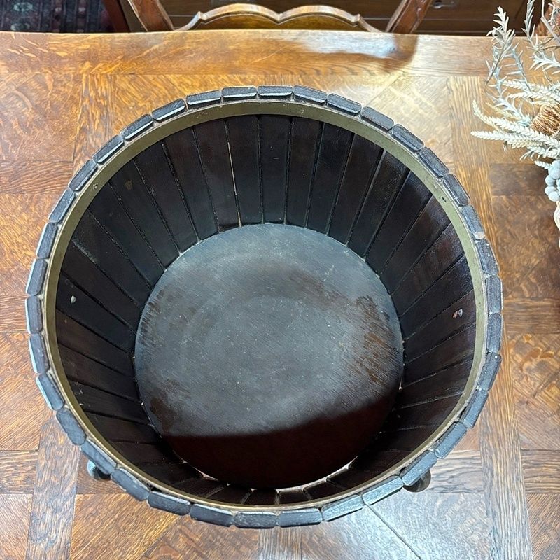 超激得，新作 カリモク 樽型 フラワーポット 40cm プランターカバー