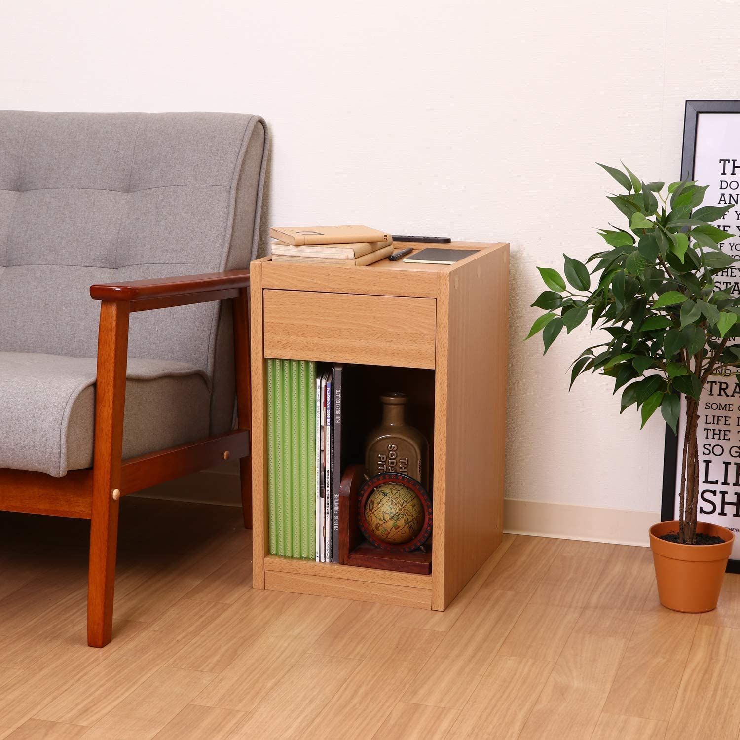 サイドテーブル 2口 A4収納 コンセント 幅 引き出し 10139110_main.jpg