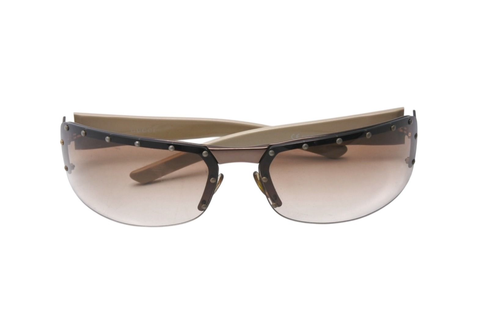GUCCI グッチ サングラス メガネ GG柄 GG1838|F|S メタル プラスチック ブラウン ベージュ サイズ70◻︎14 4b001716