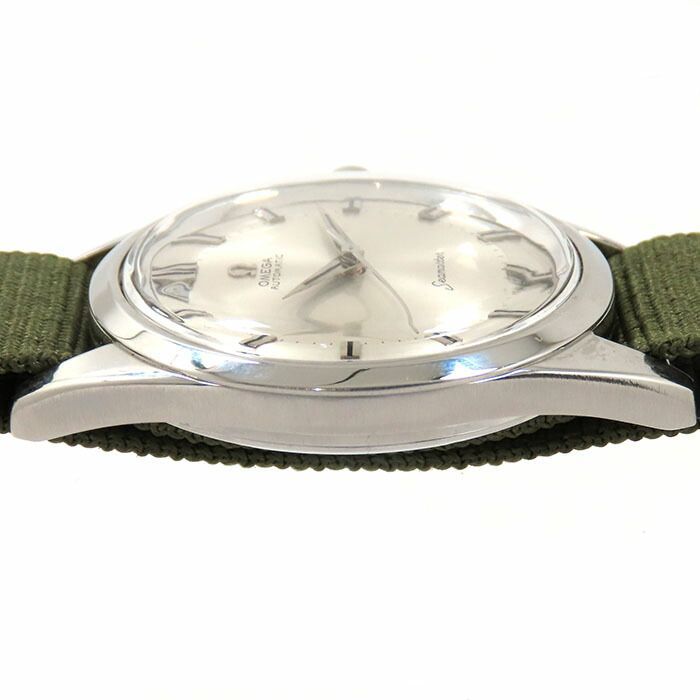 オメガ 自動巻き シーマスター SS シルバー文字盤 社外ベルト