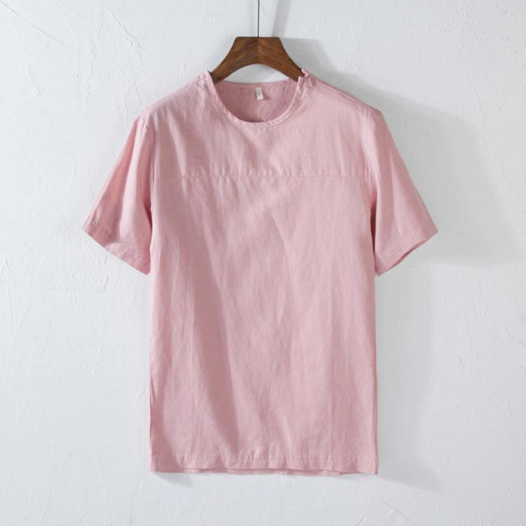 Tシャツ 亜麻 半袖 涼しい 綿麻 ゆったり プルオーバー リネンtシャツ tシャツ トップス 春服 リネンシャツ カジュアルシャツ 綿麻シャツ 体型カバー クルーネック シンプル 春夏 麻 無地 sowa6584063