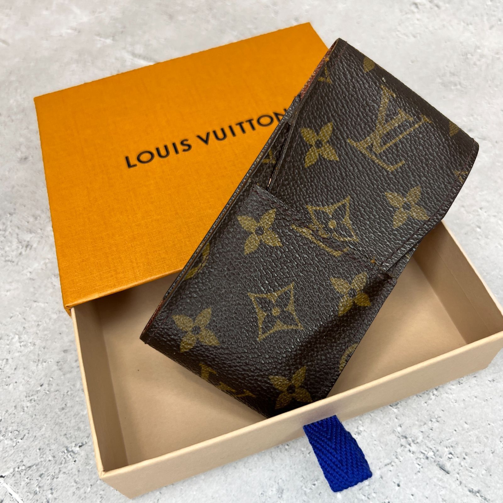 【美品/鑑定済】LOUIS VUITTON ルイヴィトン シガレットケース モノグラム ブラウン メンズ レディース 喫煙具 紙たばこ タバコケース