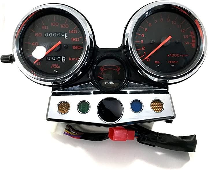CustomDivine 互換品 ホンダ CB400SF NC31 メーター ユニット 中期 95年 ～ 98年 カスタム スピードメーター タコメーター レッド 社外品 ブラックxレッド ブラックxレッド
