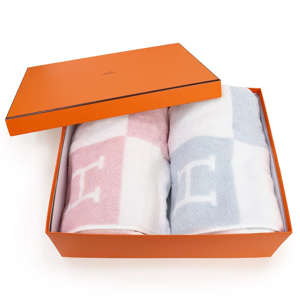 エルメス フェイスタオル アヴァロン 2枚セット コットン100％ ローズ