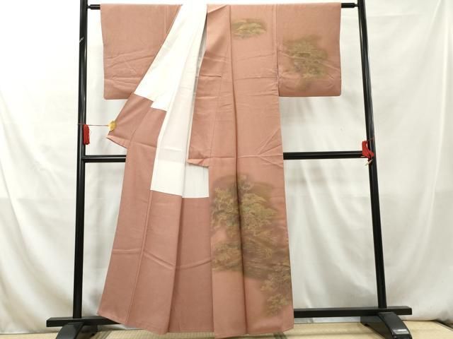 平和屋着物□訪問着 駒刺繍 渡橋風景文 暈し染め 金彩 正絹