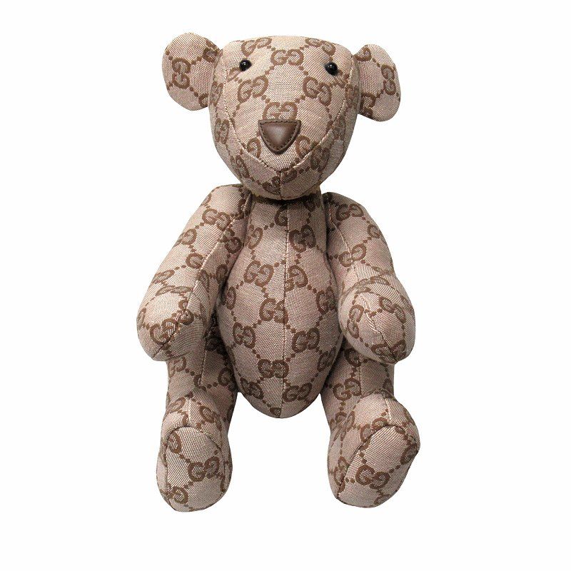 美品 グッチ GUCCI GG柄 ベアー ぬいぐるみ テディベア クマ