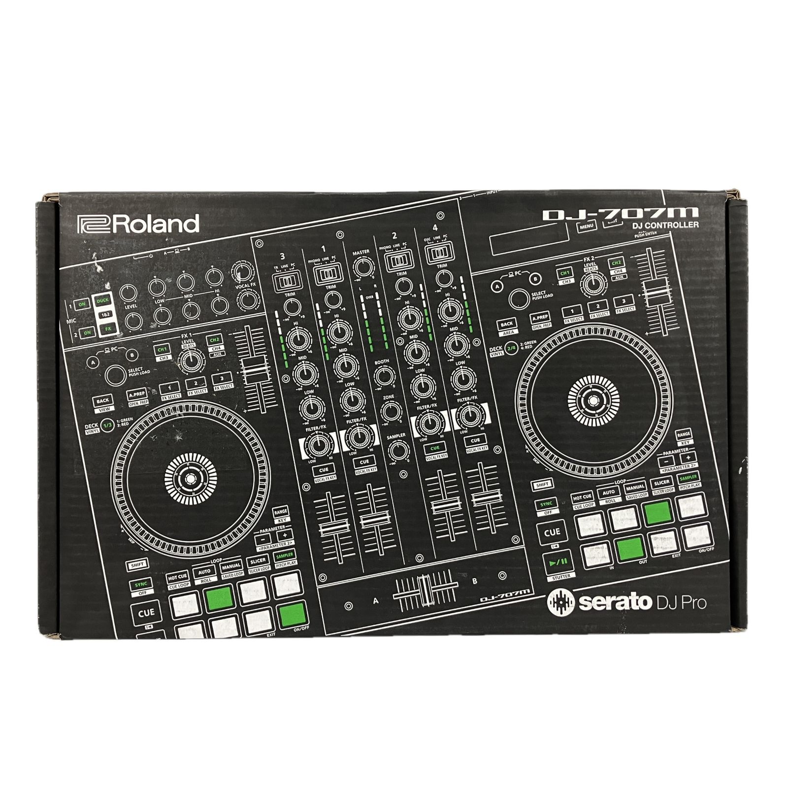ROLAND DJ-707M ローランド Serato DJ Pro 対応 4Ch PCDJ コントローラー DJ機器 ♥ Y10436569