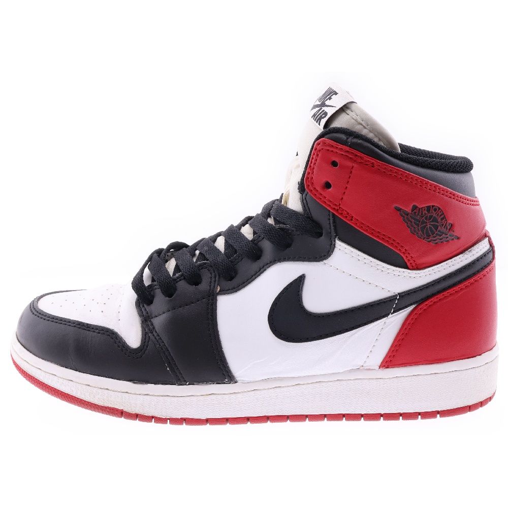 NIKE (ナイキ) AIR JORDAN 1 RETRO HIGH OG GS エア ジョーダン1 レトロ ハイ ジムレッド ハイカットスニーカー US7/25cm ホワイト/レッド/ブラック 575441-184