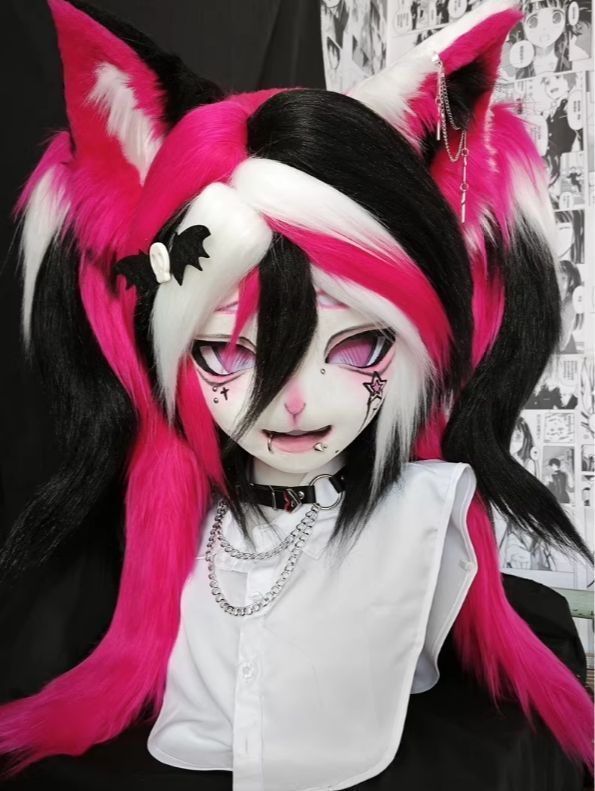 着ぐるみヘッド キツネ NO.168 ピンク 可愛い 全頭ヘッド ケモノ