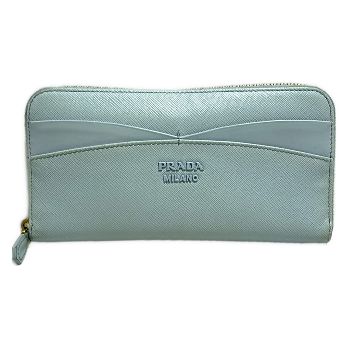 PRADA プラダ 長財布 ジップアラウンド コンチネンタル ウォレット 1ML506 ブルーグレー ラウンドファスナー