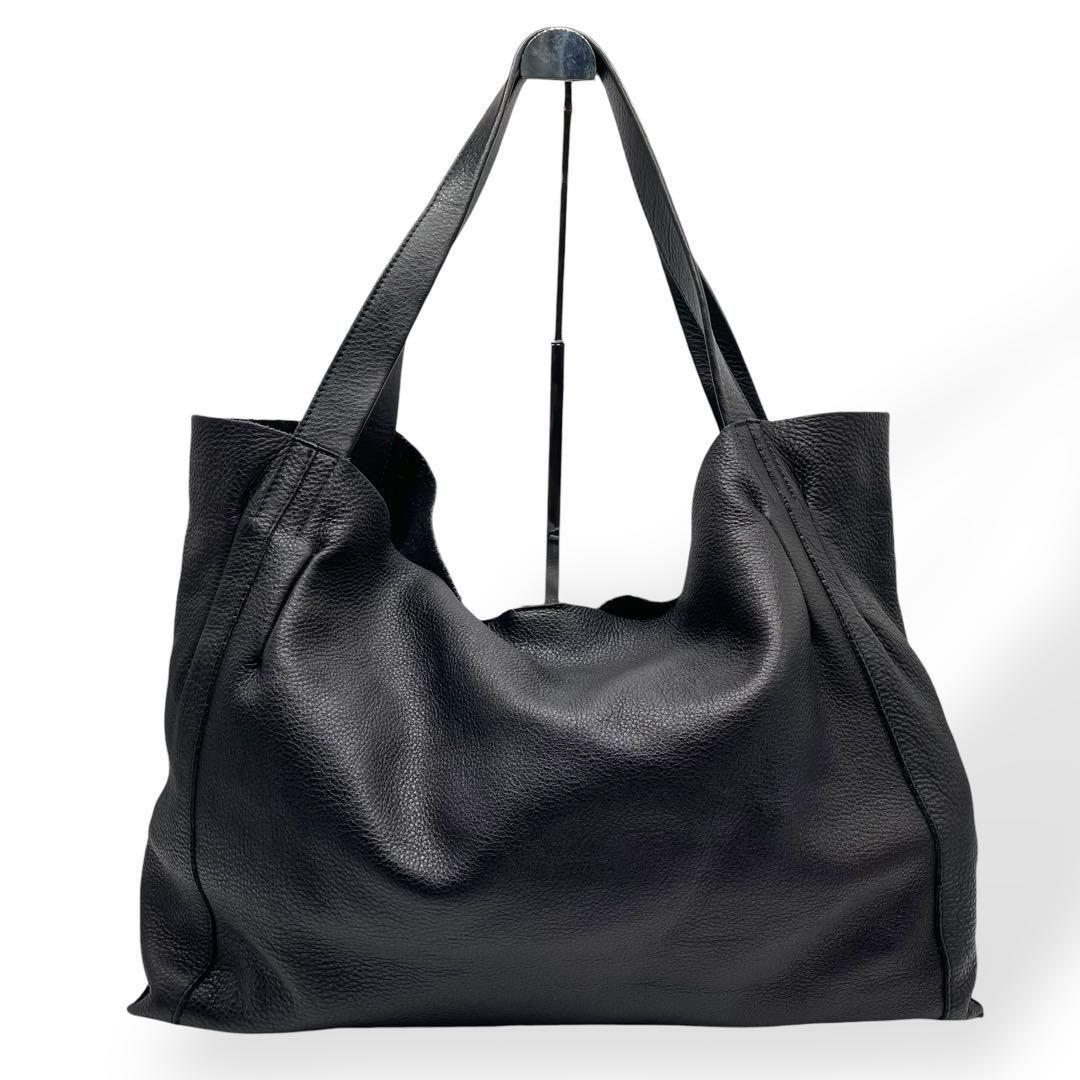 【現行】フルラ ルーチェ トートバッグ レザー シボ革 A4 ブラック 美品 FURLA フルラ トートバッグ 肩掛け レザー シボ革 ブラック