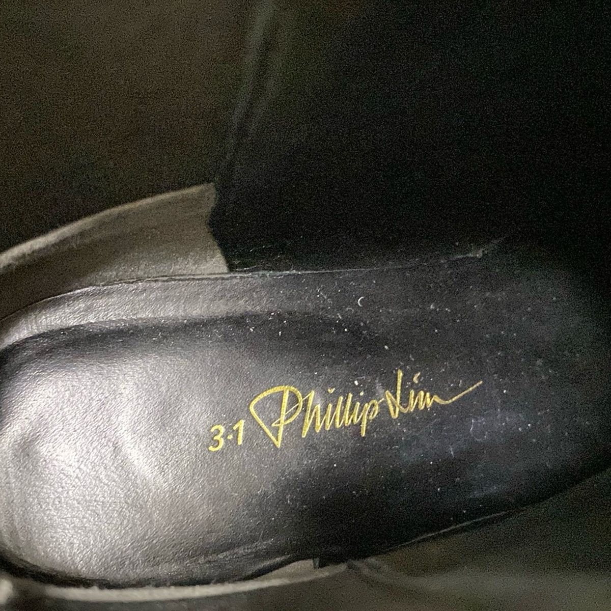  3.1 Phillip lim スリーワンフィリップリム ショートブーツ 37 レディース - グレー×黒 型押し加工 サイドゴア レザー ブーティ ブーツ