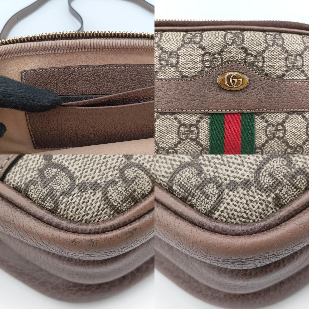 グッチGucciオフィディアブラウンPVCコーティングキャンバス×レザー546597