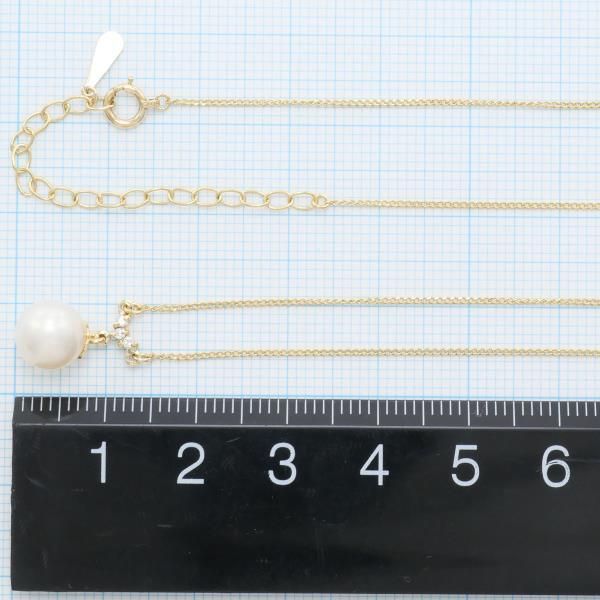 K18YG ネックレス パール ダイヤ 総重量約2.1g 約41cm