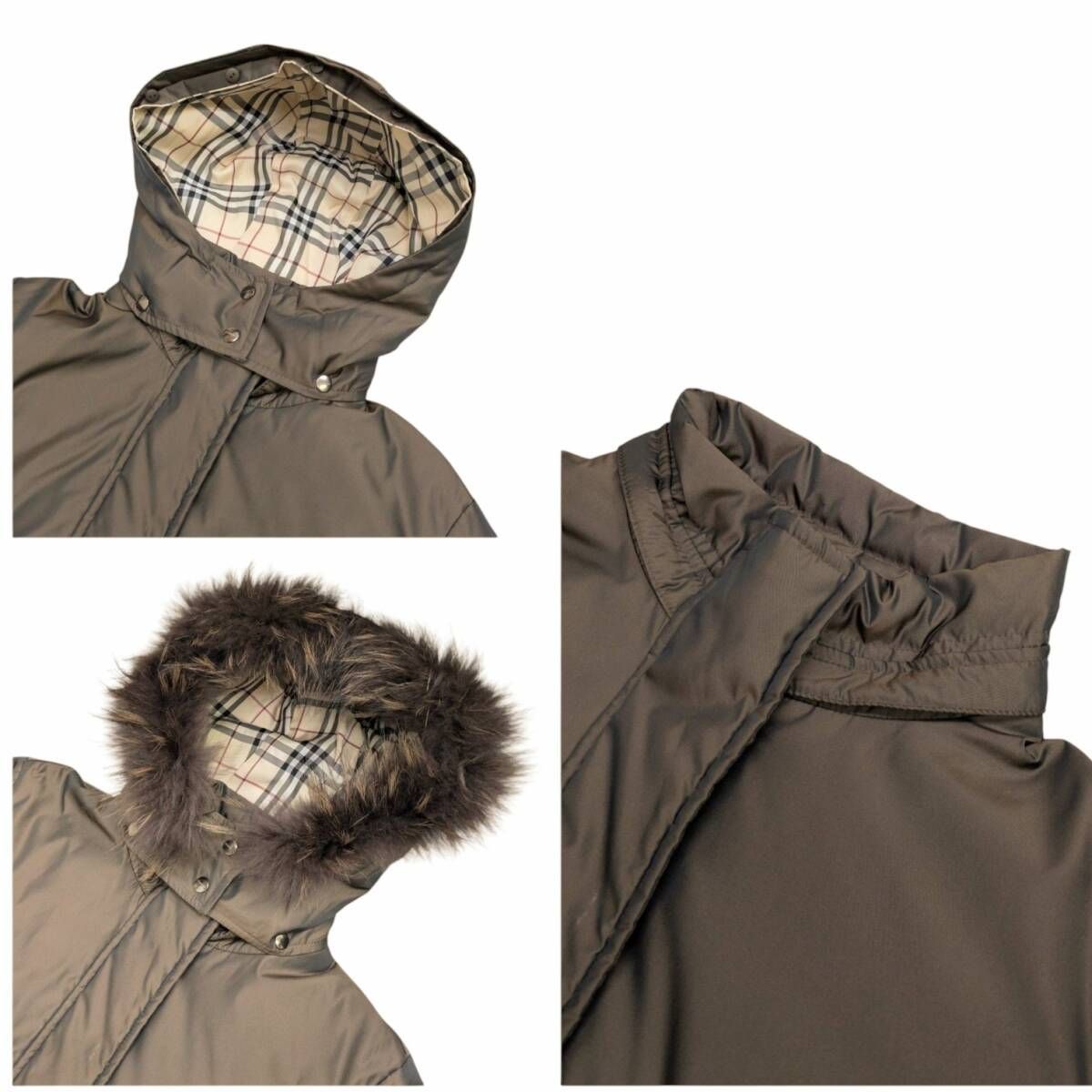 BURBERRY LONDON バーバリー ラクーンファー付ダウンジャケット