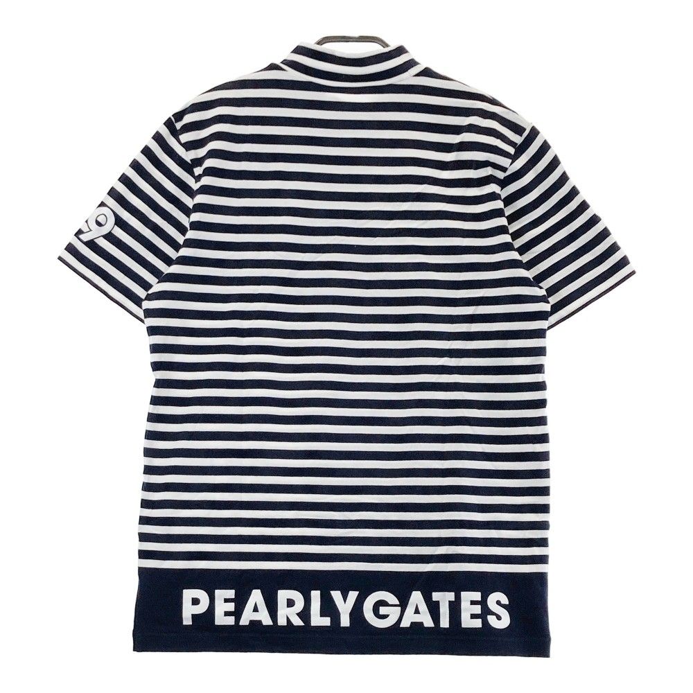 パーリーゲイツ ネイビーボーダー 半袖ハイネックカットソー サイズ1