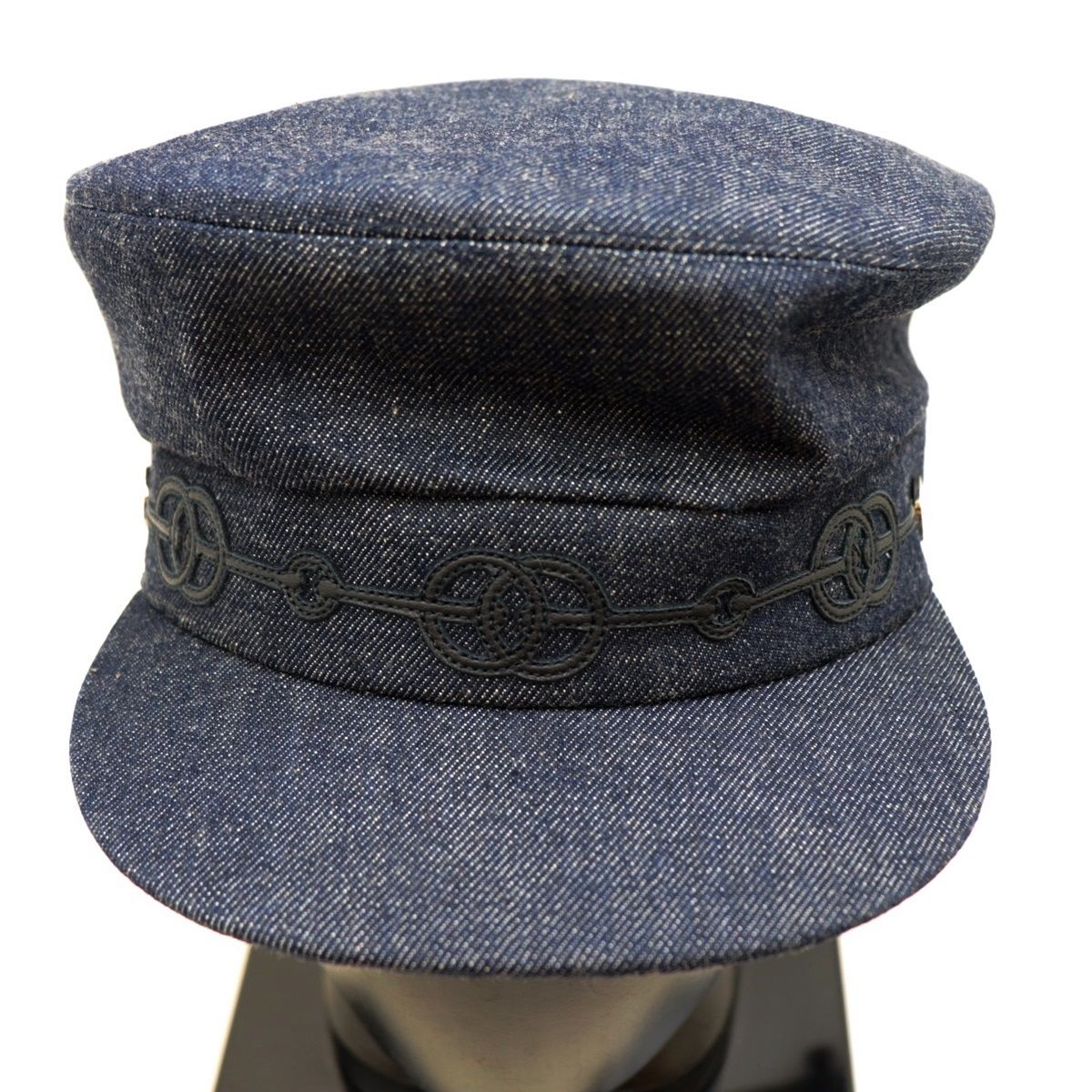 美品 エルメス Cabourg Cliquetis cap デニムキャスケット インディゴ ネイビー 57 セリエ クリケティス レザー 帽子  キャップ HERMES - メルカリ