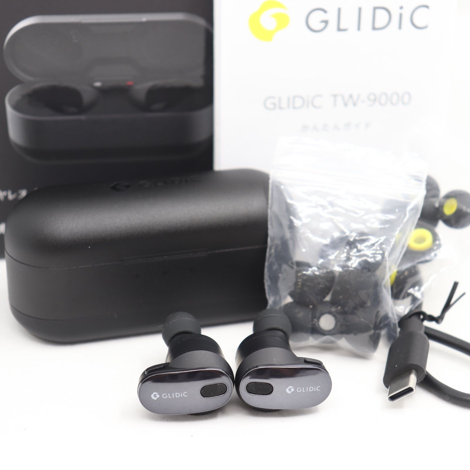GLIDiC TW-9000 メタリックブラック ワイヤレスイヤホン
