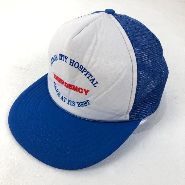 【古着】 CIVIC CAPS キャップ メッシュキャップ AKRON CITY HOSPITAL ヴィンテージ ブルー系 【中古】 n060478