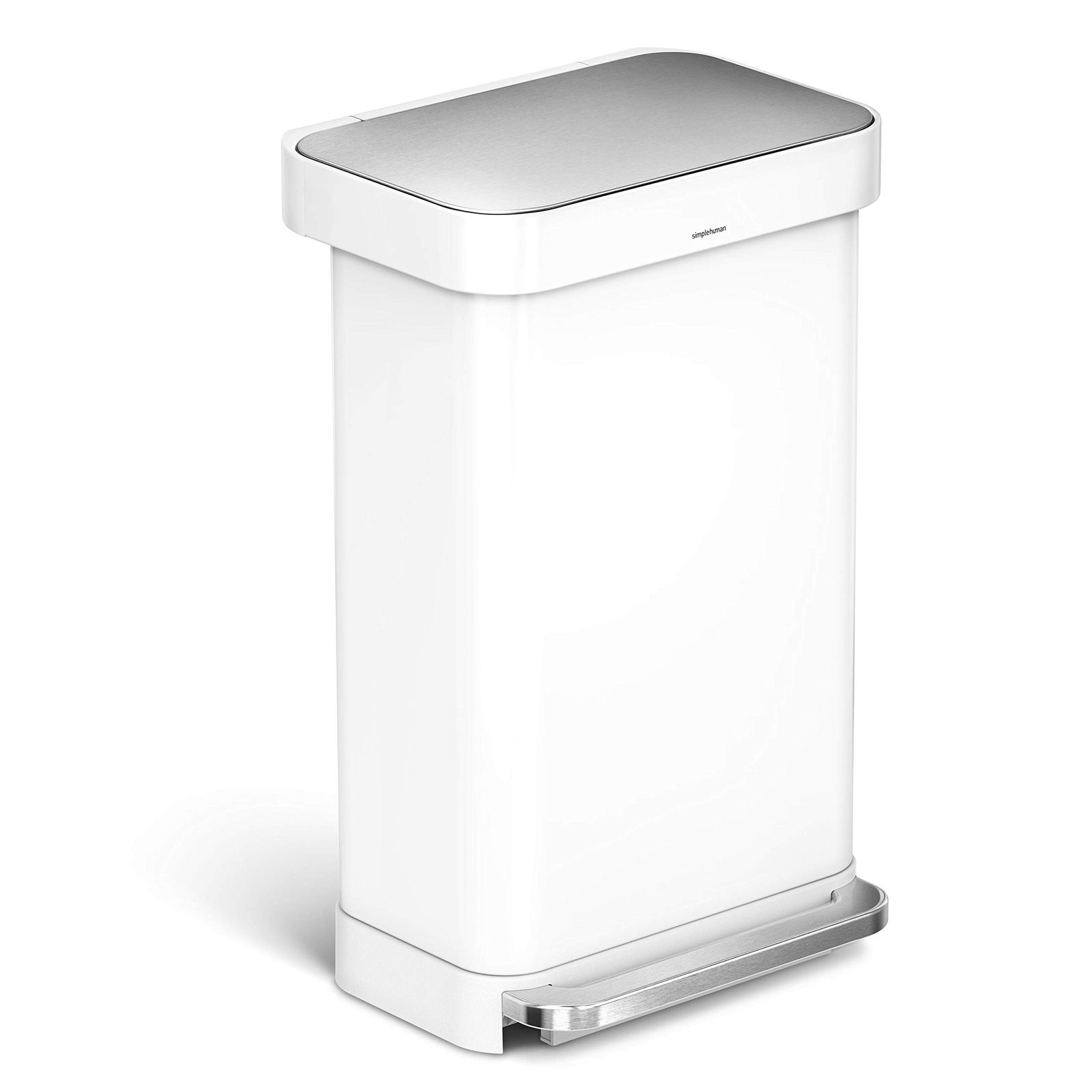 ステンレス ソフトクローズ ダストボックス ふた付き べダル式 45L ステップカン レクタンギュラー 45リットル simplehuman ゴミ箱 シンプルヒューマン