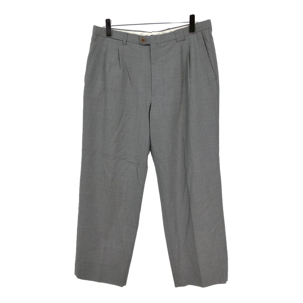 BURBERRY バーバリー 2タック スラックスパンツ グレー メンズ 46 古着 U2650