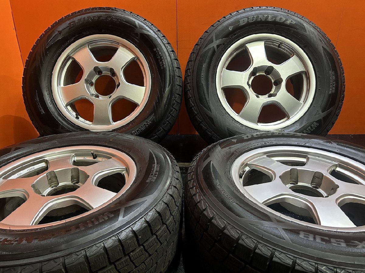 DUNLOP SJ8 265|65R17 スタッドレス 社外ホイール 17インチ 7.5J6HPCD139.7 25 20年製 バリ溝 ランクルプラド ハイラックス等 KTM328