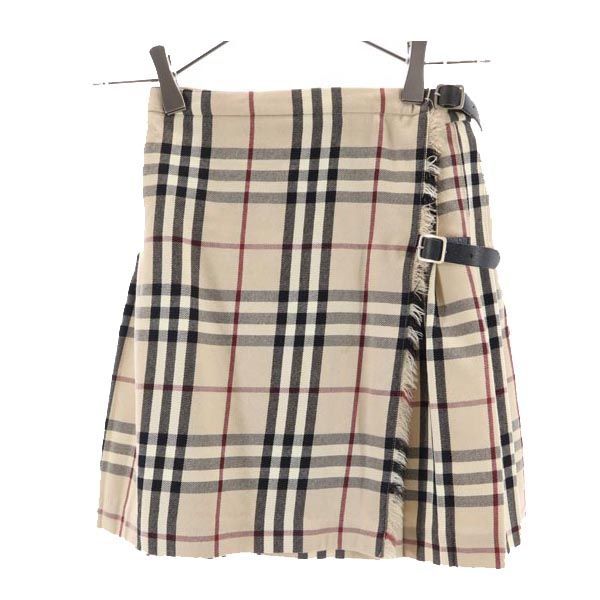 バーバリー チェック ラップスカート 116cm ベージュ系 BURBERRY キッズ 【中古】  【230801】