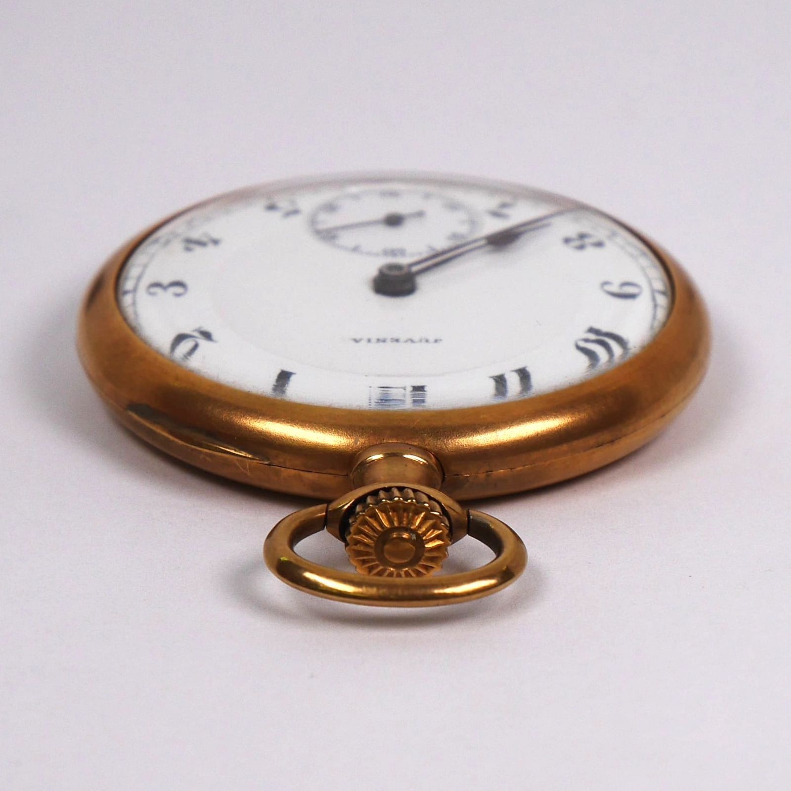 no18 不動品 【稀少 K18無垢】JUVENIA ジュベニア 15石 懐中時計
