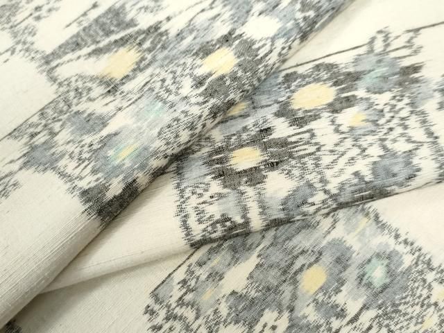 平和屋着物●上質な紬　色紙重ね草花文　正絹　逸品　CAAU2158yc 平和屋着物○上質な紬 色紙重ね草花文 正絹 逸品 CAAU2158yc