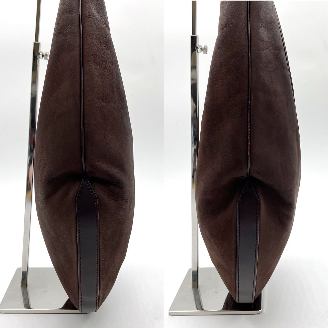 希少】BVLGARI brown Leather Hobo One Shoulder Bag - メルカリ